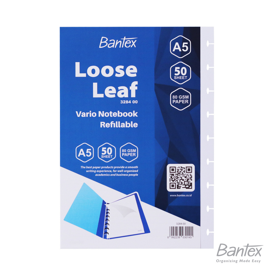 Kertas Loose Leaf Vario A5 / HVS / 80 gsm / 50 lembar / 9 lubang  / 26 baris